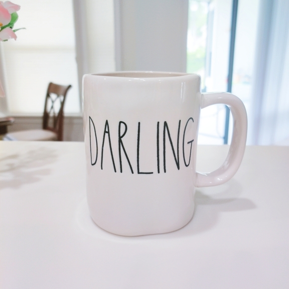 📦 SOLD Rae Dunn Artisan Collection Large Letter "Darling" White Ceramic Mug - Picture 1 of 5